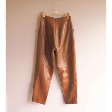 vintage camel leather tapered pants