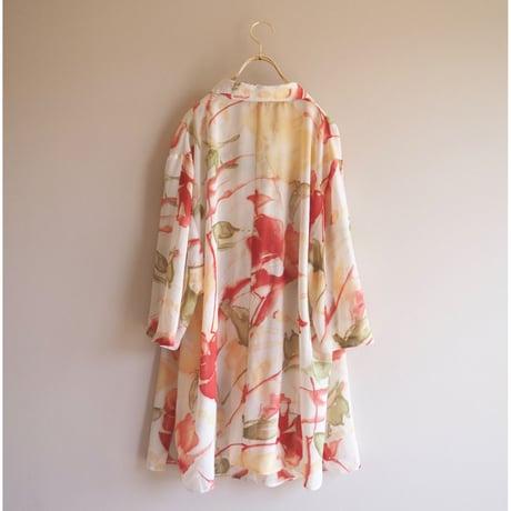 vintage oversized abstract sheer blouse