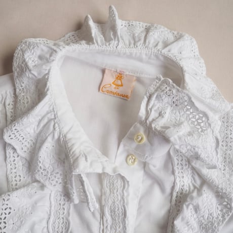 vintage folk lace ruffle blouse