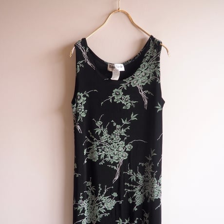 90s "Ronni Nicole" elastic floral sleeveless maxi dress