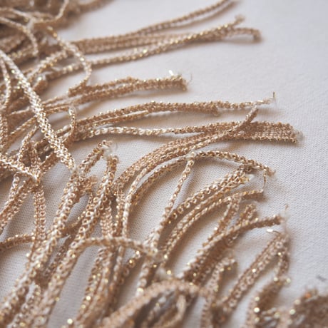 "Nuit" metallic crochet fringe sleeveless maxi dress