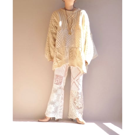 original remake patchwork lace pants (A)
