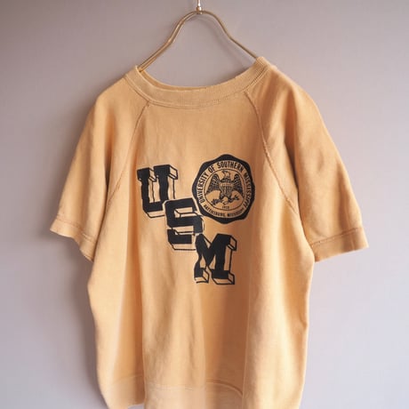 70s "Artex" s/s damage college print sweat