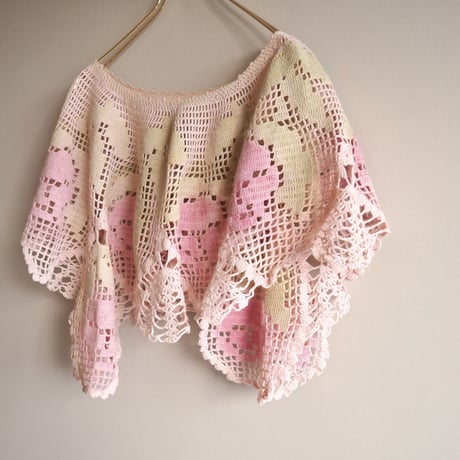 30s floral crochet cape collar