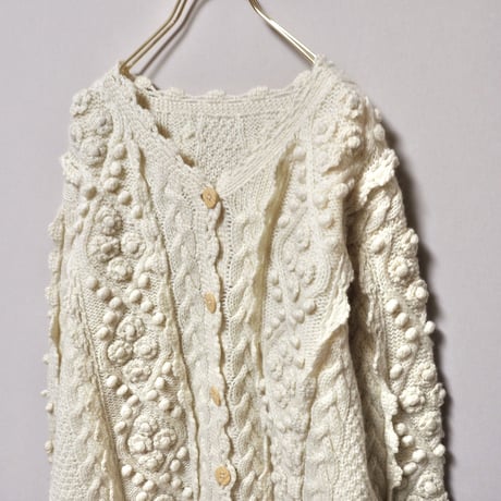 vintage floral popcorn cardigan