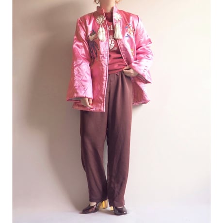 50〜60s "YAMATO Co." chinese embroidered quilt jacket