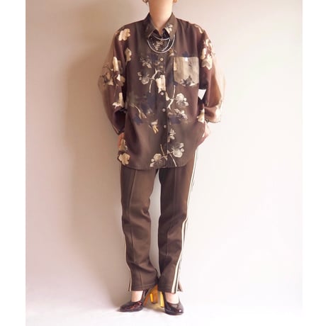 "Casali" brown gradation floral blouse