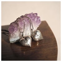 vintage silver925 puffy heart necklace