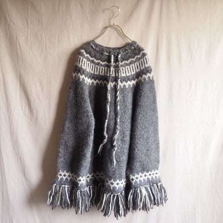 vintage wool nordic fringe sweater
