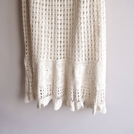 vintage ivory crochet maxi skirt