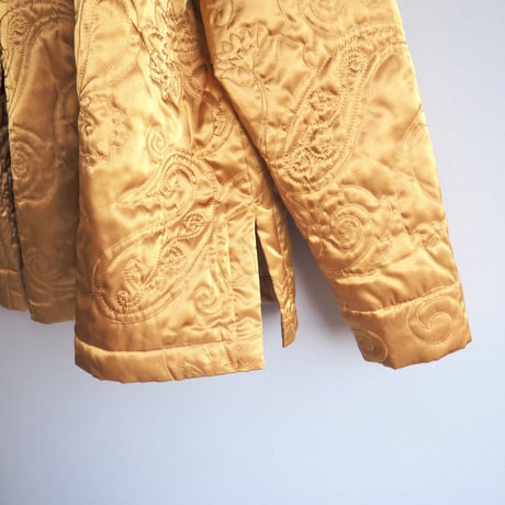 "classic elements" satin embroidered quilt jacket
