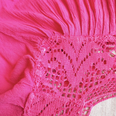 vintage vivid pink gauze maxi dress