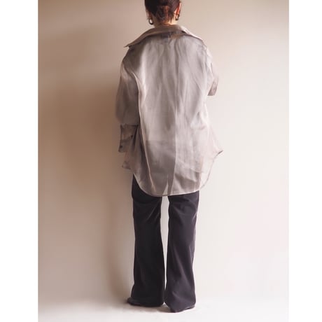 "LIMITED" oversized sheer blouse (GY)