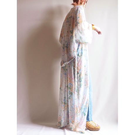 vintage floral lace sheer robe