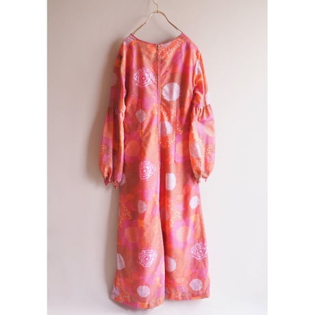 70s floral balloon sleeve maxi dress