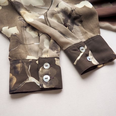 "Casali" brown gradation floral blouse