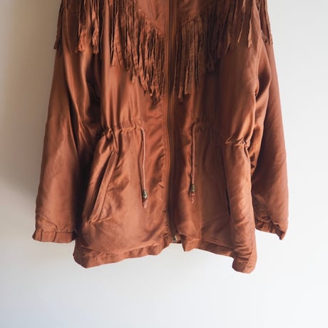 "Beautex" drawstring silk fringe jacket
