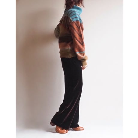 "jupe sport" turtleneck switching design sweater