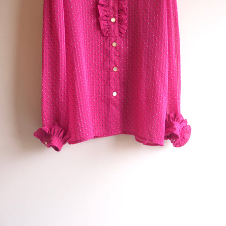 "Josephine" semi sheer ruffle blouse