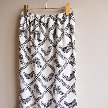 vintage abstract print tiered maxi skirt