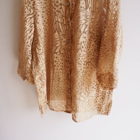 "White Stag" abstract sheer blouse
