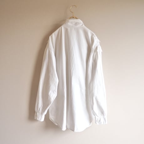 80〜90s folk cotton ruffle blouse