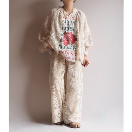 original remake docking lace wide pants (A)