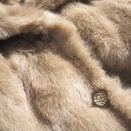 70s "Sears" beige faux fur coat