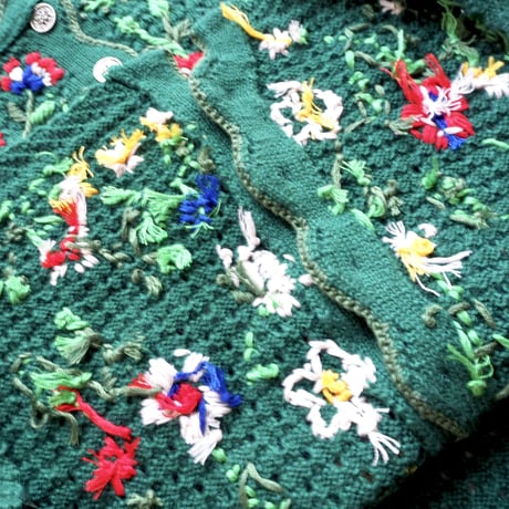 "ALPIN" floral embroidered scallop cardigan