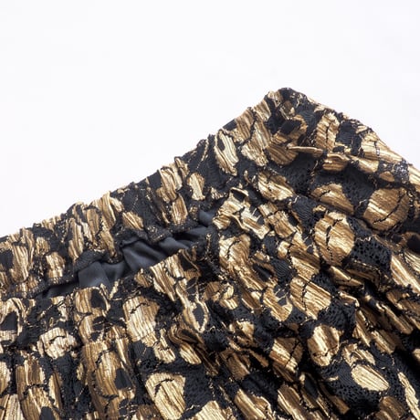 made in USA Black×Gold tiered lace maxi skirt