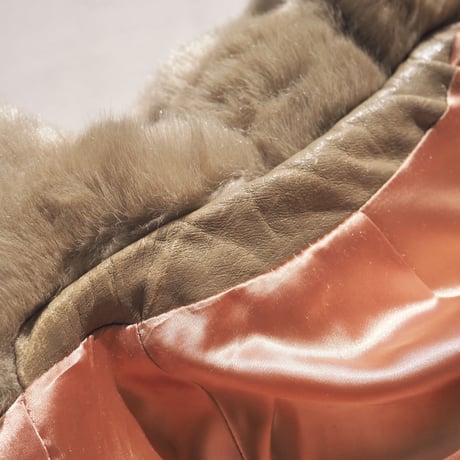 70s "Sears" beige faux fur coat