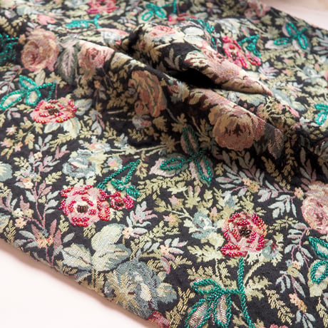 70s〜 ”Lilli Ann" floral beaded tapestry pants