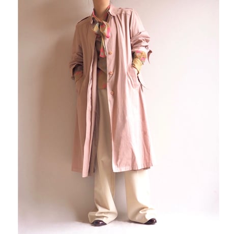 70〜80s "London fog" dusty pink balmacaan coat
