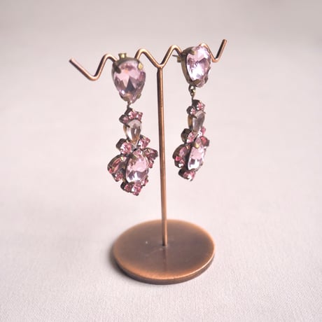 vintage czech rhinestone earrings(C)