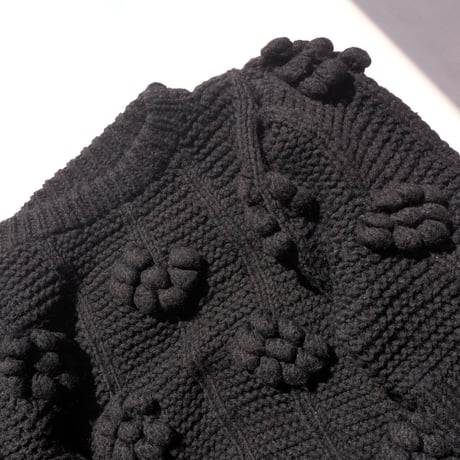 vintage floral popcorn chunky sweater