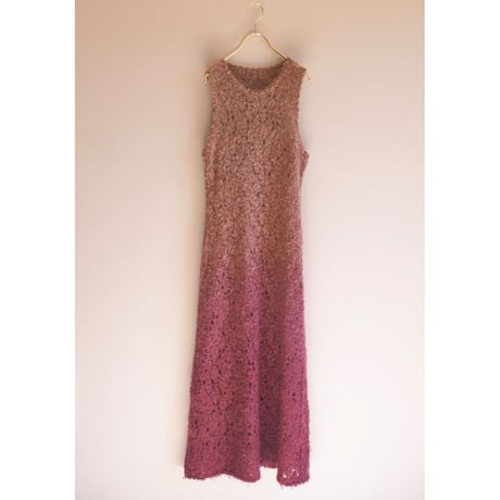 vintage sleeveless gradation knit maxi dress