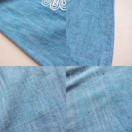 70s angel sleeve peacock embroidered blouse