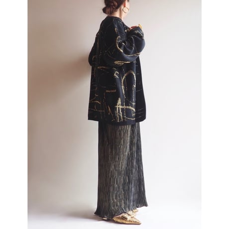 80〜90s abstract metallic cardigan