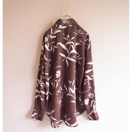 "Coldwater Creek" brown sheer floral blouse