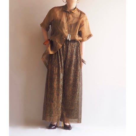 vintage metallic textured easy pants