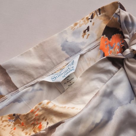 70s "Summit of Boston" landscape wrap maxi skirt