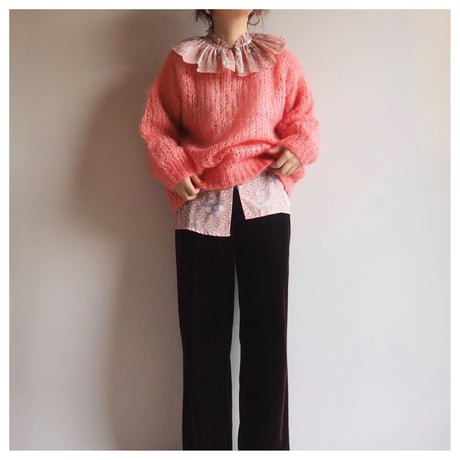 vintage low gauge fuzzy sweater