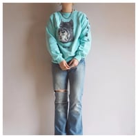 80s "Hanes" dog print sweatshirt