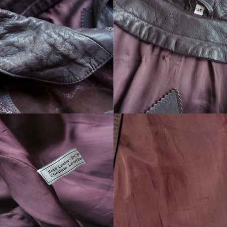 "Sergio Tacchini" floral patchwork design leather coat