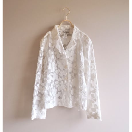 vintage floral embroidered sheer jacket