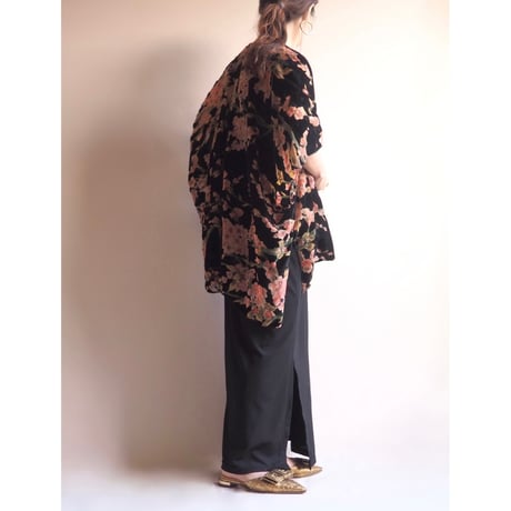 vintage floral velvet burnout robe