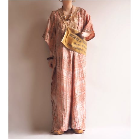 vintage embroidered tie dye kaftan dress