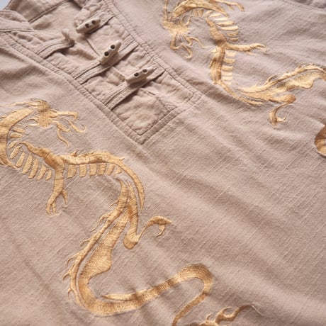 vintage dragon embroidered blouse