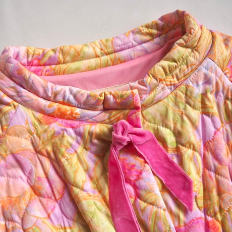 60〜70s "Vanity Fair" floral quilted robe