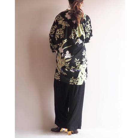 70s "Teddi of California" botanical tunic blouse